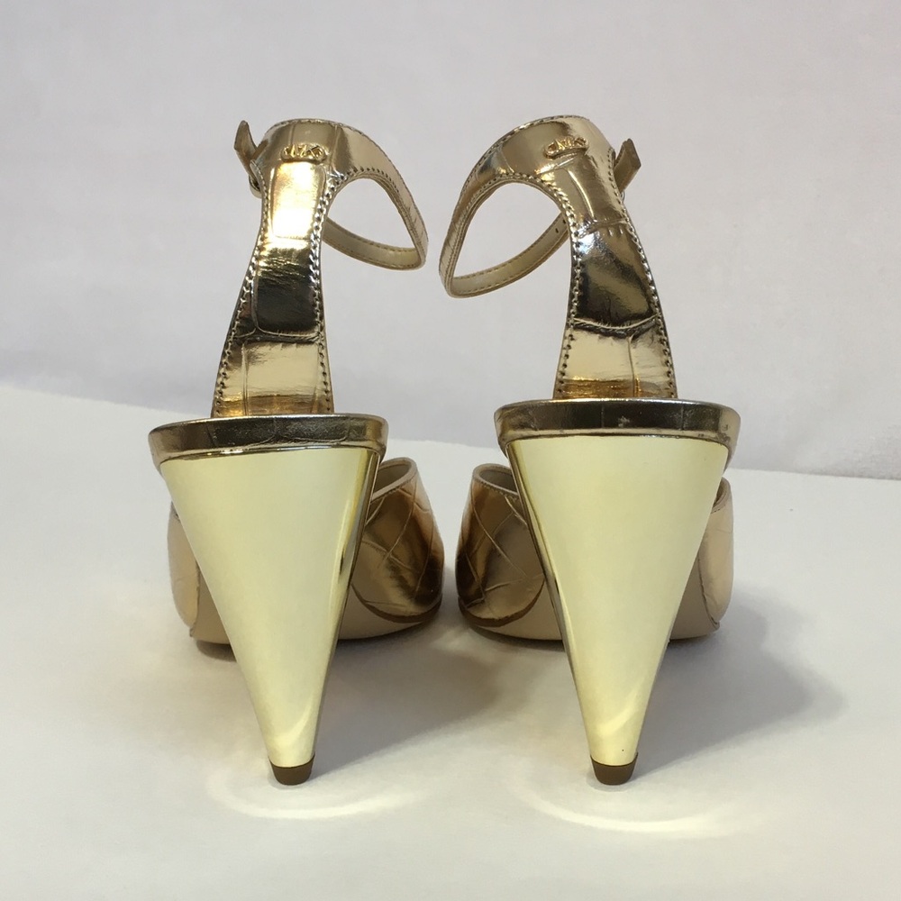 Michael Kors Gold Electra Sandal Heels, Women's 5.5, NWOT - Picture 6 of 16